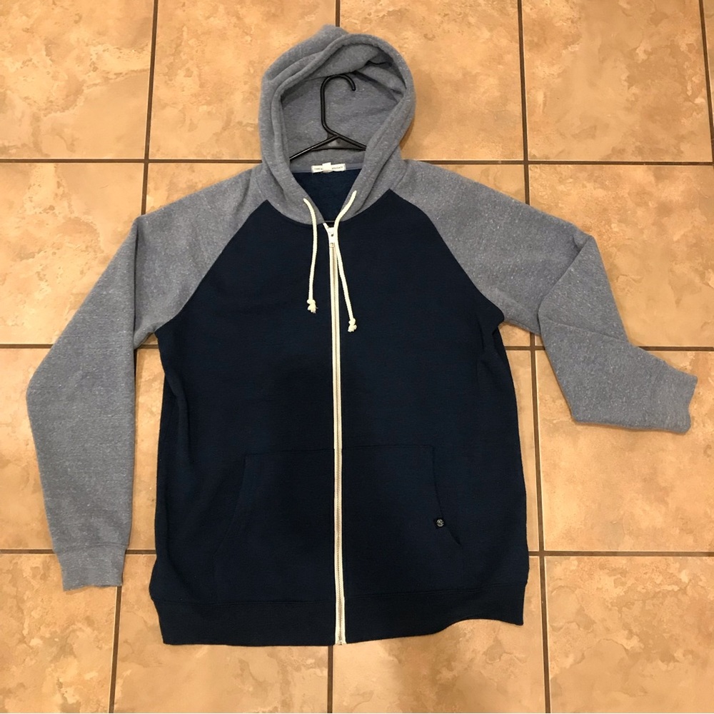 Men’s Large Threads 4 Thought Dark Blue and Grey Full-Zip jacket/sweater